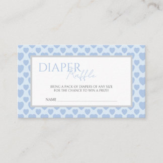 Tarjeta De Recepción Blue Hearts Baby Shower Diaper Raffle