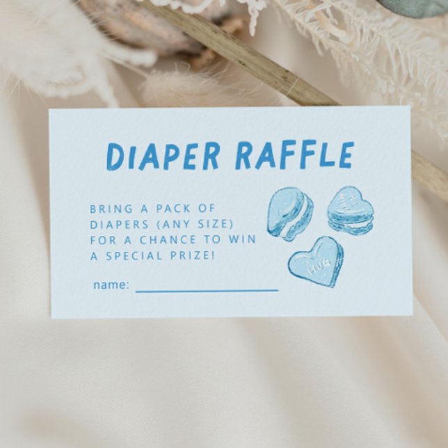Tarjeta De Recepción Blue Hearts Valentine Diaper Raffle Ticket (Subido por el creador)
