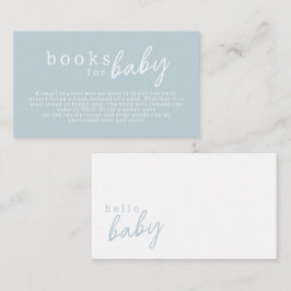 Tarjeta De Recepción Blue Hello Baby libros modernos de Baby Shower par