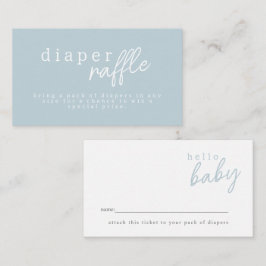 Tarjeta De Recepción Blue Hello Baby Modern Baby Shower Diaper Raffle