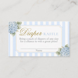 Tarjeta De Recepción Blue Hydrangea Baby ducha Diaper Raffle Card