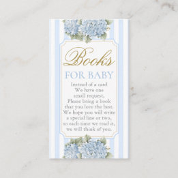 Tarjeta De Recepción Blue Hydrangea Baby Shower Boy Book