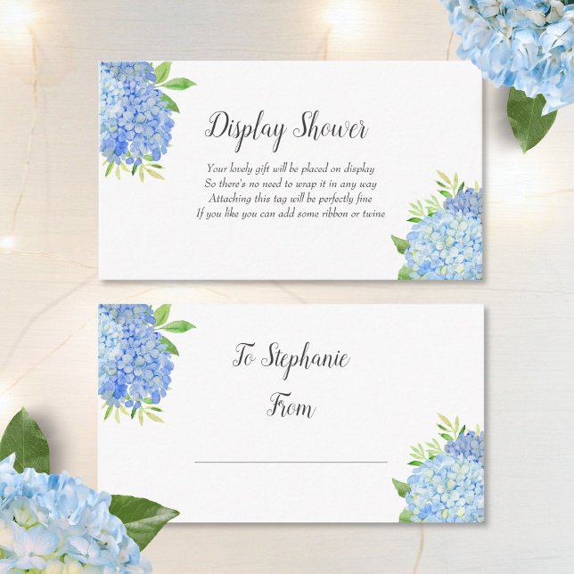 Tarjeta De Recepción Blue Hydrangea Botanea Bridal Display Shower (Subido por el creador)