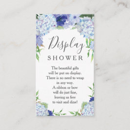 Tarjeta De Recepción Blue Hydrangea Display Shower Briower Shower Card