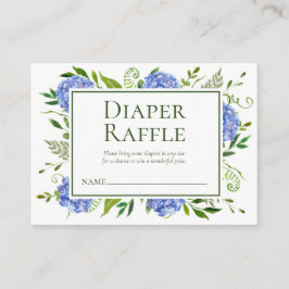 Tarjeta De Recepción Blue Hydrangeas Boy Baby Shower Diaper Raffle