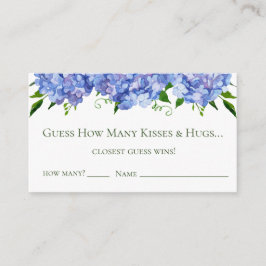 Tarjeta De Recepción Blue Hydrangeas Bridal Shower adivina cuántos