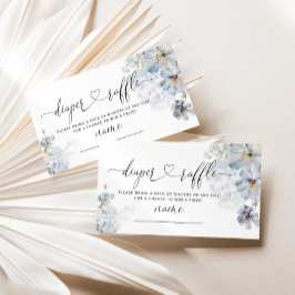 Tarjeta De Recepción Blue Hydrangeas elegante boleto de rifa de pañales