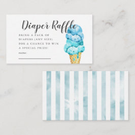 Tarjeta De Recepción Blue Ice Cream Baby Shower Diaper Raffle Ticket