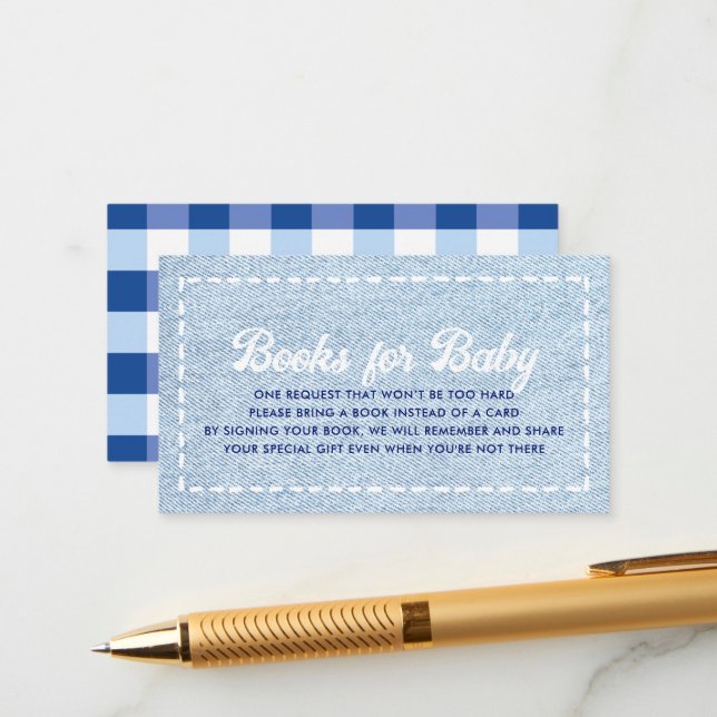 Tarjeta De Recepción Blue Jean Baby Boy Baby Shower Books for Baby (Anverso/Reverso In Situ)