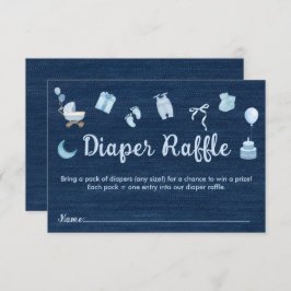 Tarjeta De Recepción Blue Jean Baby Denim Baby Shower Diaper Raffle