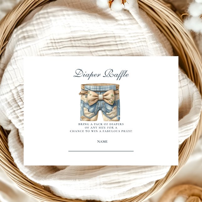 Tarjeta De Recepción Blue Jean Baby Denim Baby Shower Diapper Raffle (Subido por el creador)
