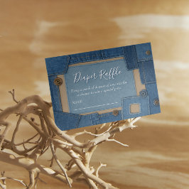 Tarjeta De Recepción Blue Jean Baby Diaper Raffle Baby Shower