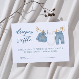 Tarjeta De Recepción Blue Jean Baby Diaper Raffle Baby Shower