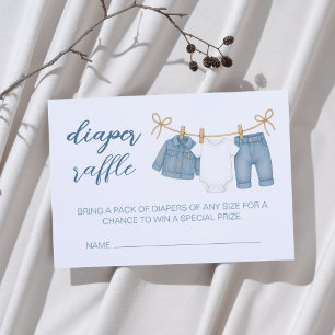 Tarjeta De Recepción Blue Jean Baby Diaper Raffle Baby Shower