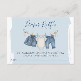 Tarjeta De Recepción Blue Jean Baby Shower Diaper Raffle
