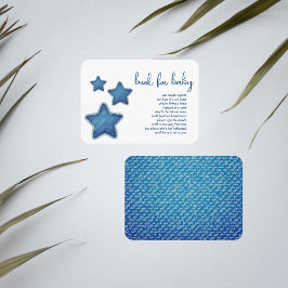 Tarjeta De Recepción Blue Jean Baby Shower | Libro Para Bebé | Patcheo