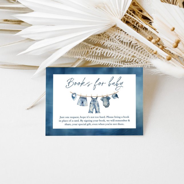 Tarjeta De Recepción Blue Jean Baby Shower, Libros para el Bebé (Subido por el creador)
