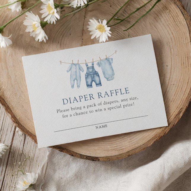 Tarjeta De Recepción Blue Jean Denim Baby Shower Diaper Raffle Ticket (Subido por el creador)