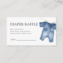 Tarjeta De Recepción Blue Jean Denim Boy Baby Shower Diaper Raffle
