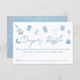 Tarjeta De Recepción Blue Jean Diaper Raffle Denim Baby Shower