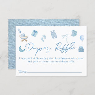 Tarjeta De Recepción Blue Jean Diaper Raffle Denim Baby Shower