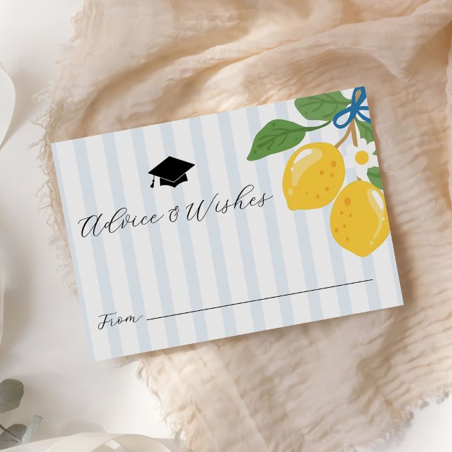 Tarjeta De Recepción Blue Lemon Citrus Advice Graduation (Subido por el creador)