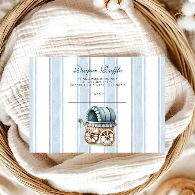 Tarjeta De Recepción Blue Little Cowboy Modern Western Diapper Raffle (Subido por el creador)