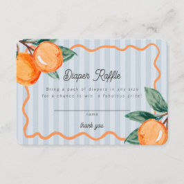 Tarjeta De Recepción Blue Little Cutie Pastel Citrus Diaper Raffle
