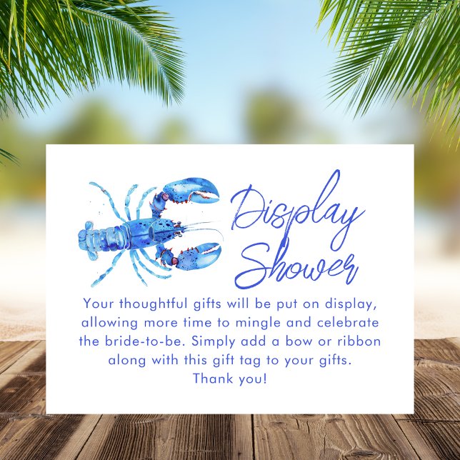 Tarjeta De Recepción Blue Lobster Beach Display Ducha Británica (Subido por el creador)