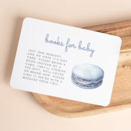 Tarjeta De Recepción Blue Macaron Baby Shower Books Enclosure Card