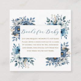 Tarjeta De Recepción Blue Modern Floral Watercolor Baby Shower