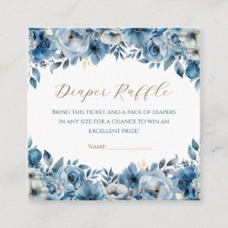 Tarjeta De Recepción Blue Modern Floral Watercolor Baby Shower