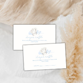 Tarjeta De Recepción Blue Modern Little Chef Diaper Raffle Baby Shower