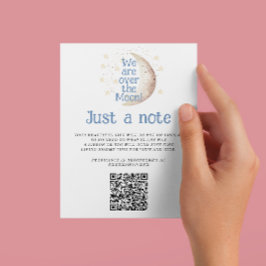 Tarjeta De Recepción Blue Moon Just a Note Baby Shower