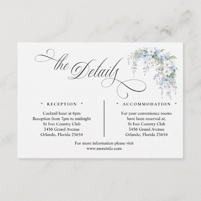 Tarjeta De Recepción Blue Morning Glory Enclosure Card (Anverso)