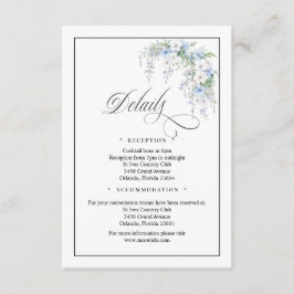 Tarjeta De Recepción Blue Morning Glorys QR Code Enclosure Card