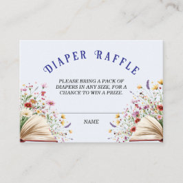 Tarjeta De Recepción Blue New Chapter Baby Shower Diaper Raffle