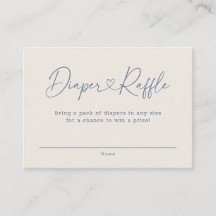 Tarjeta De Recepción Blue Oh Baby Heart Calligraphy Diaper Raffle
