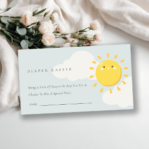 Tarjeta De Recepción Blue Our Little Sunshine Diaper Raffle Baby Shower