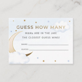 Tarjeta De Recepción Blue Over the Moon Guess How Many Candies Card