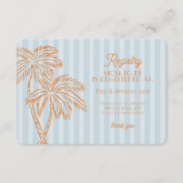 Tarjeta De Recepción Blue Palm Springs Pastel Beach Registry Insert