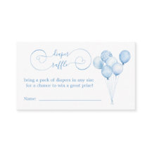 Blue Pastel acuarela Globos Diaper Raffle