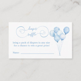 Tarjeta De Recepción Blue Pastel acuarela Globos Diaper Raffle