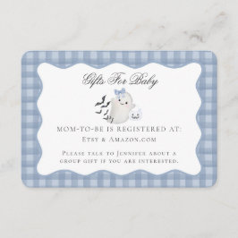 Tarjeta De Recepción Blue Pastel Little Boo Ghost Registry Card Inserta