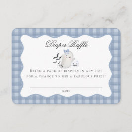 Tarjeta De Recepción Blue Pastel Pequeño Boo Ghost Diaper Raffle Insert