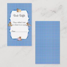 Tarjeta De Recepción Blue Plaid with Baby Bears Thema Raffle
