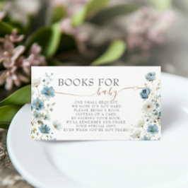 Tarjeta De Recepción Blue Preppy Flowers Baby Shower Books for Baby