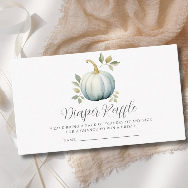 Tarjeta De Recepción Blue Pumpkin Boy Diaper Raffle Baby Shower (Subido por el creador)