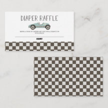 Blue Race Car Baby Shower Diaper Raffle