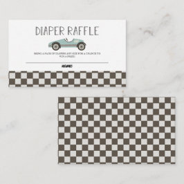 Tarjeta De Recepción Blue Race Car Baby Shower Diaper Raffle